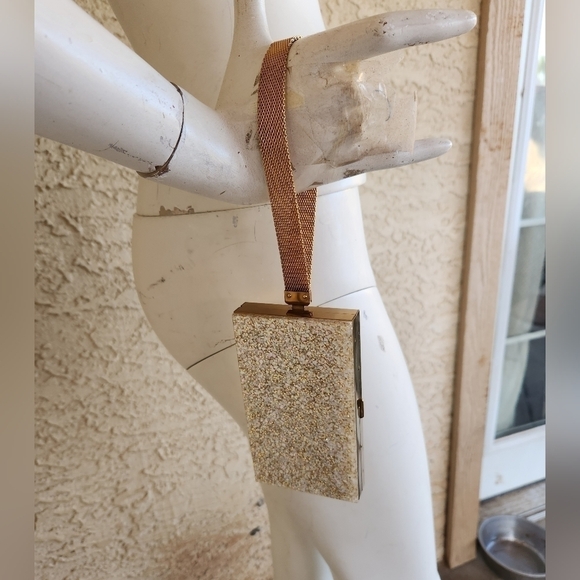 1950s Vintage CONFETTI Lucite COMPACT Carry Triple Vanity Case Clutch - Picture 13 of 16